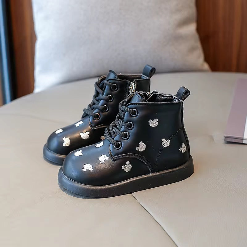 Little bear pattern baby girl boot shoes