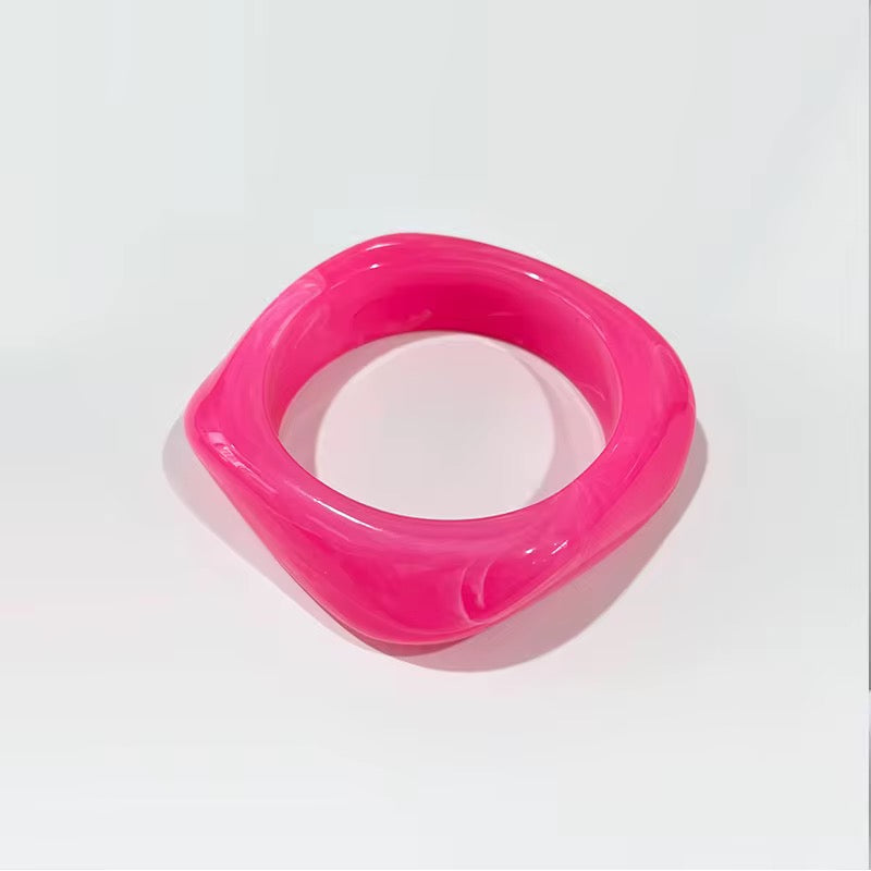 Colorful thicken chunky resin bangle bracelet