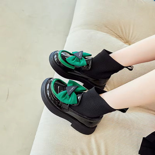 Chaussettes courtes pour enfants, chaussures de princesse, tendance automne