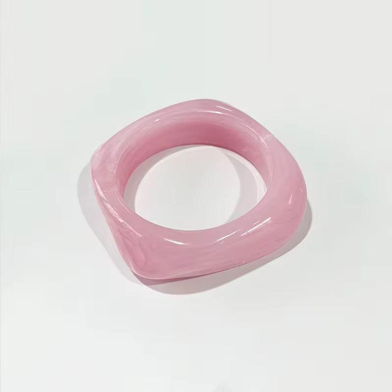 Colorful thicken chunky resin bangle bracelet
