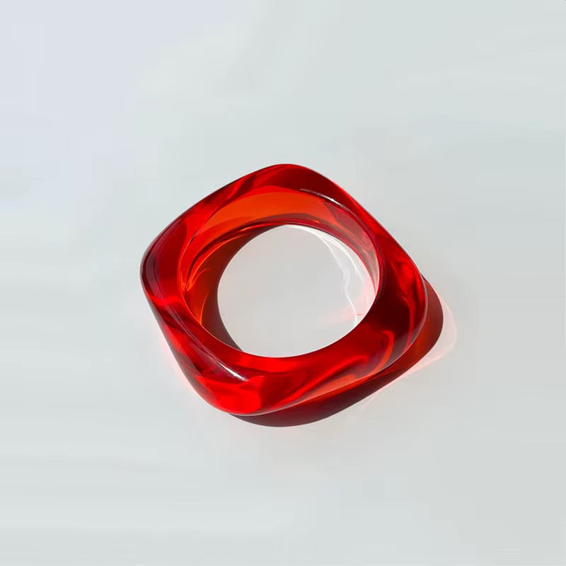 Colorful thicken chunky resin bangle bracelet