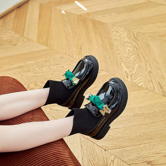 Chaussettes courtes pour enfants, chaussures de princesse, tendance automne