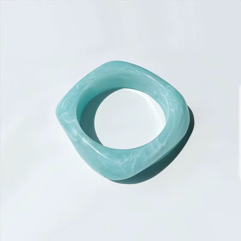 Colorful thicken chunky resin bangle bracelet