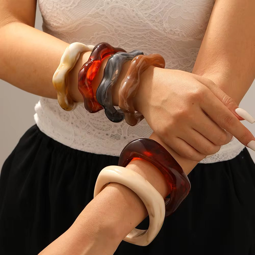 Amber color bangle bracelet