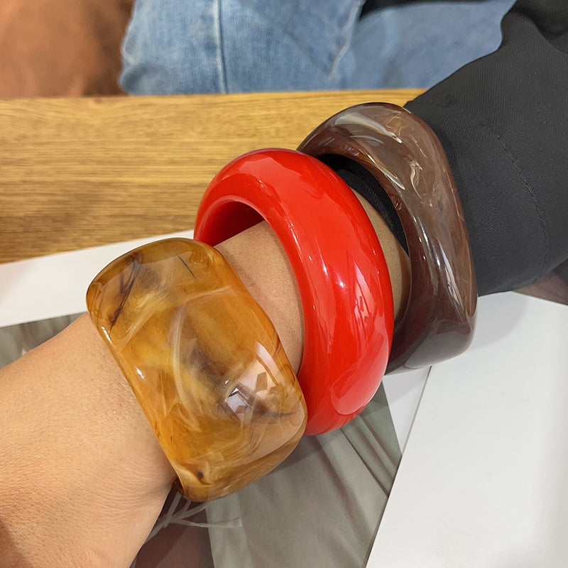 Red circle Shape Acrylic Bracelet