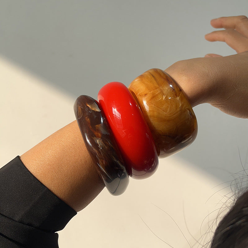 Red circle Shape Acrylic Bracelet