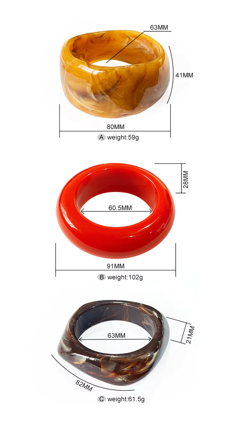 Brown Geometric Shape Acrylic Bracelet