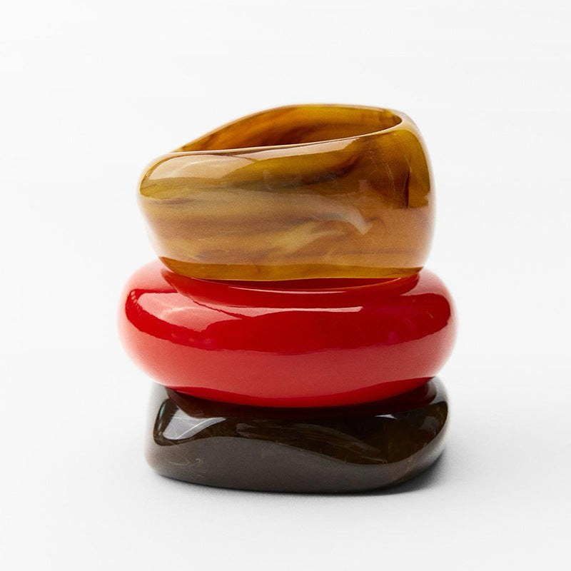 Red circle Shape Acrylic Bracelet