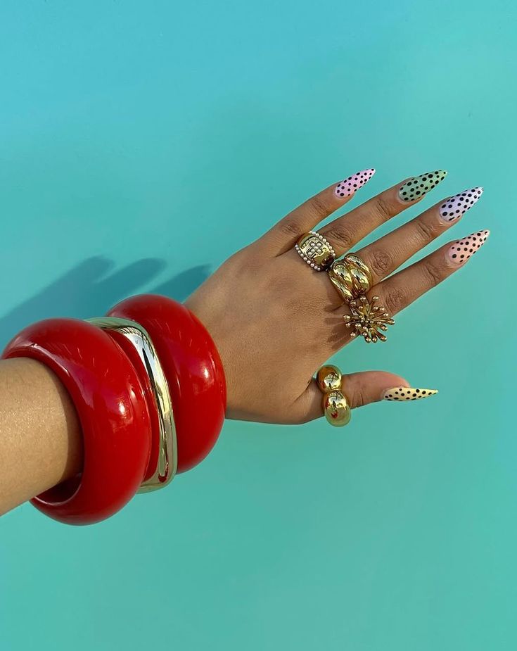 Red circle Shape Acrylic Bracelet