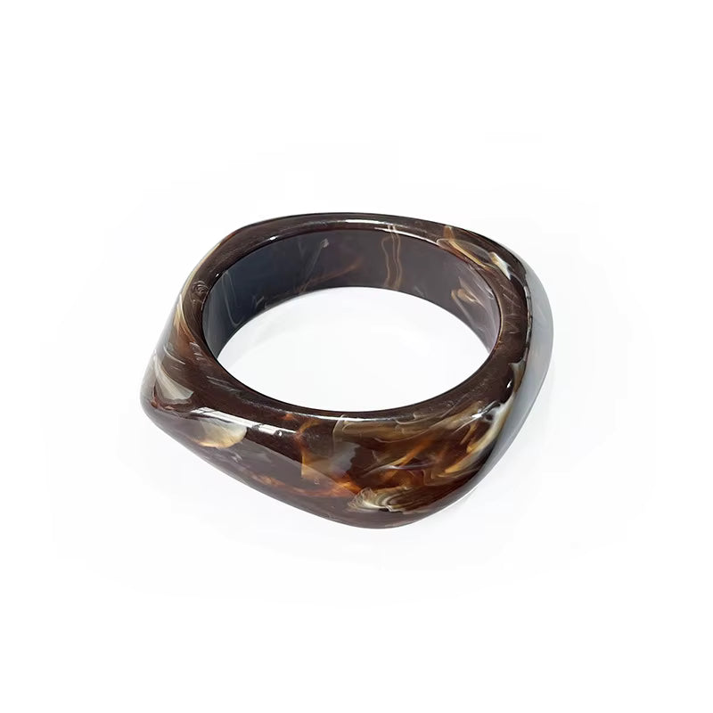 Brown Geometric Shape Acrylic Bracelet