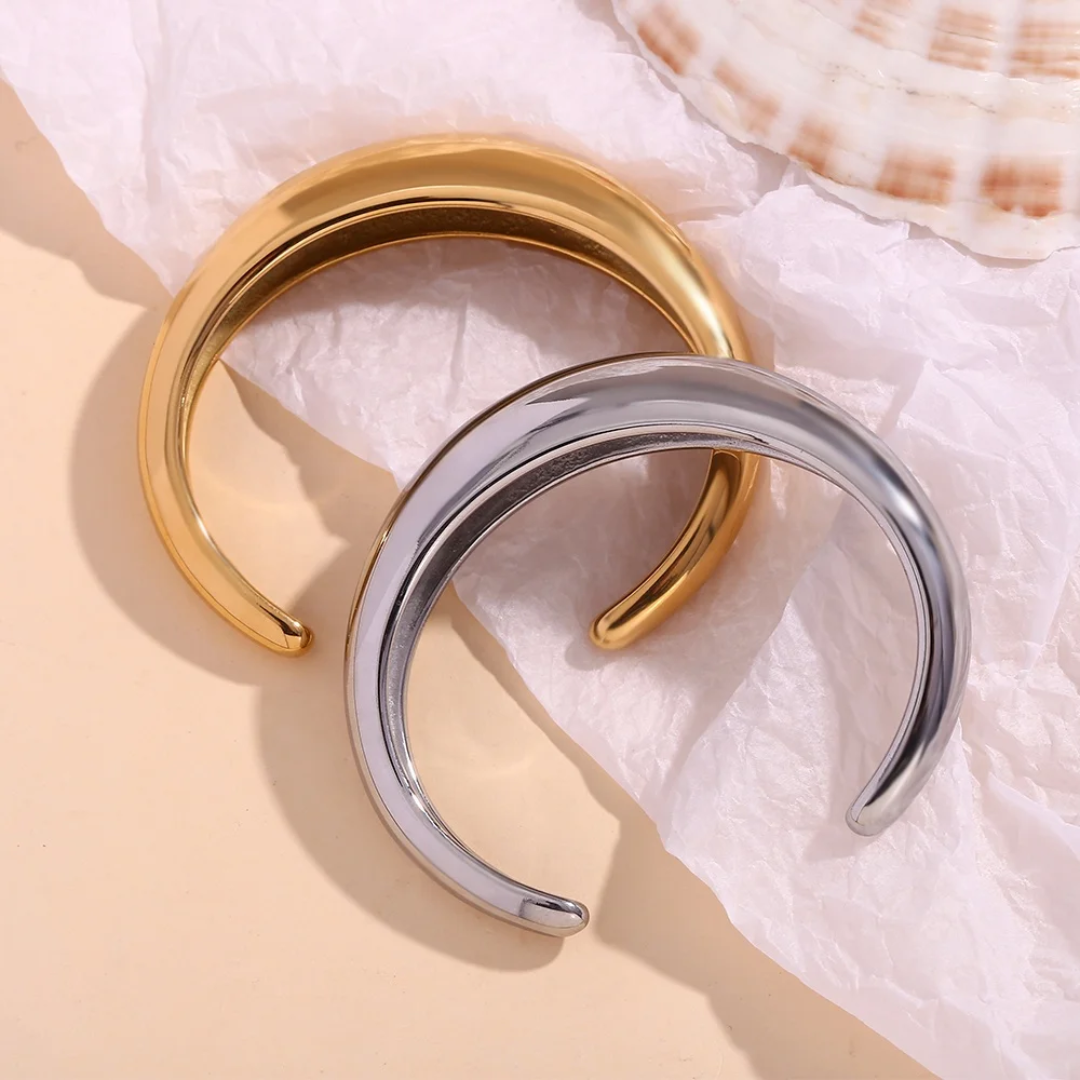 Chunky Cuff Bangle Classical PVD Gold Plated