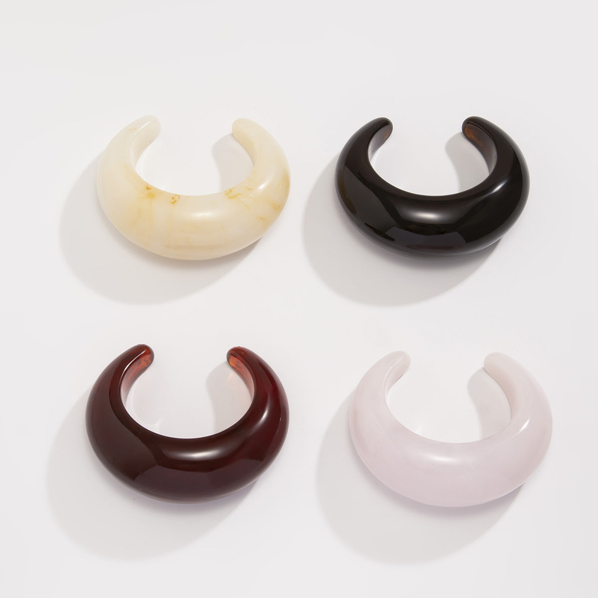 Resin acrylic open bangle bracelet