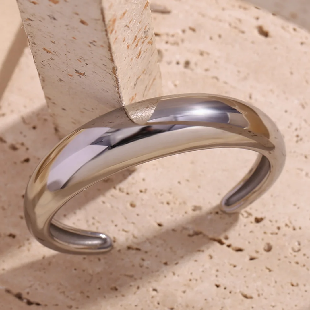 Chunky Cuff Bangle Classical PVD Gold Plated